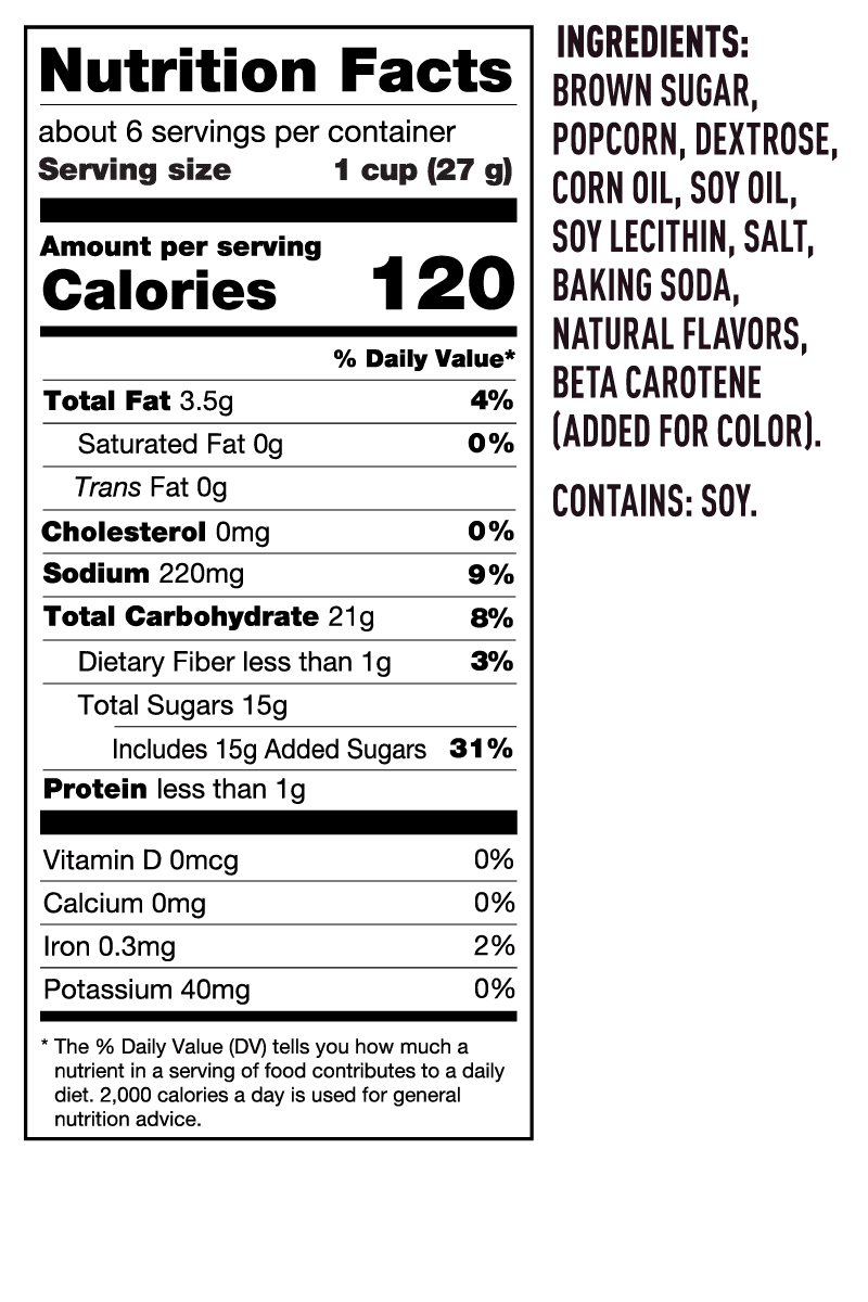 Caramel Crunch nutritional information
