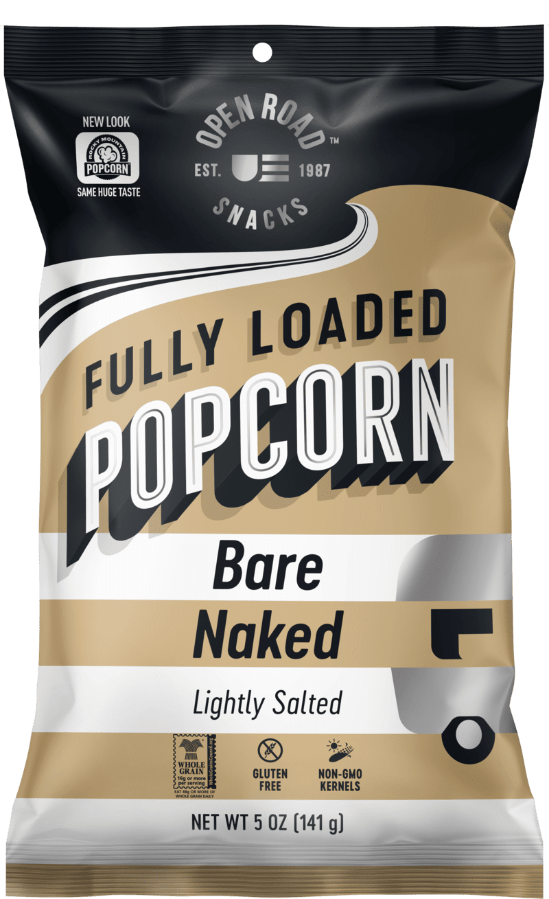 Bare Naked popcorn front of package