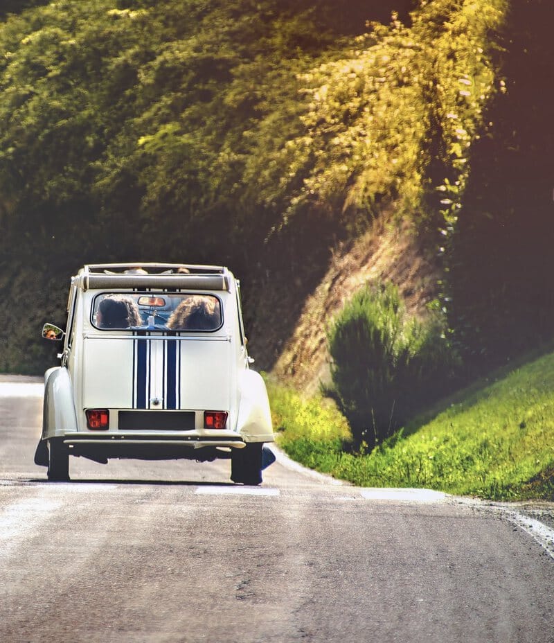 Antique car on the road