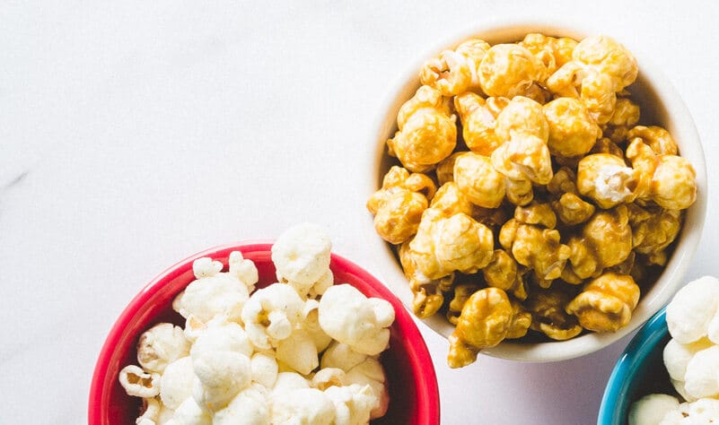 Bowls of Open Road popcorn